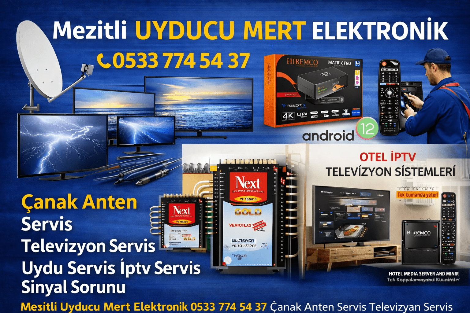 Mezitli Uyducu Mert Elektronik 0533 774 54 37 Çanak Anten Servis Televizyon Servis Me 306338