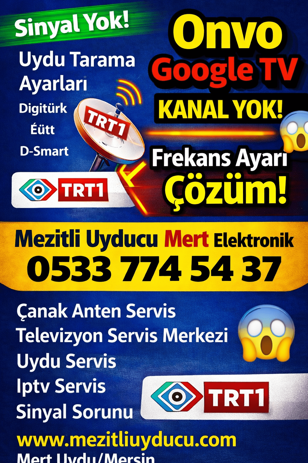 Mezitli Uyducu Mert Elektronik 0533 774 54 37 Çanak Anten Servis Televizyon Servis Me 263985